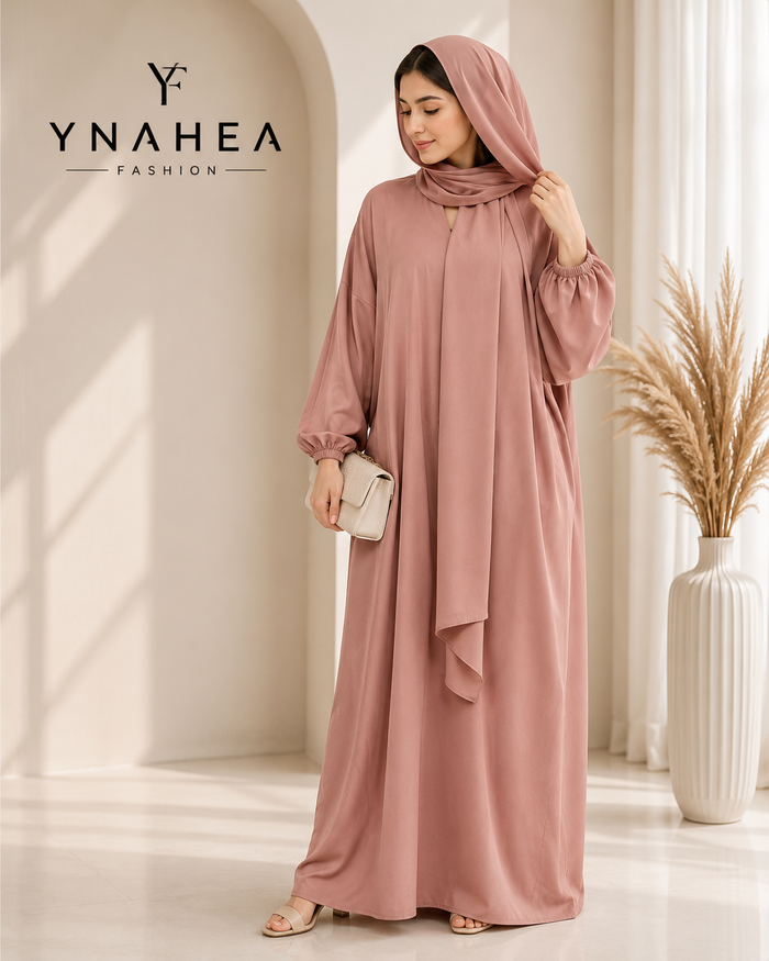 Solid Color Hooded Robe Dress for Muslim Women