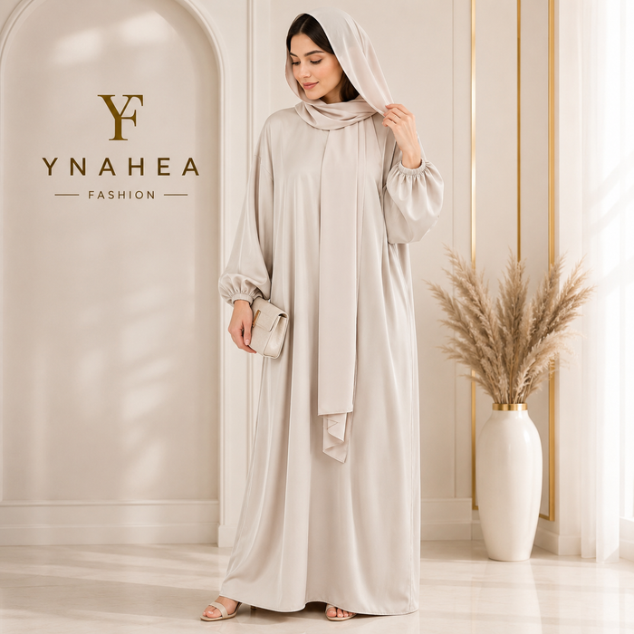Solid Color Hooded Robe Dress for Muslim Women