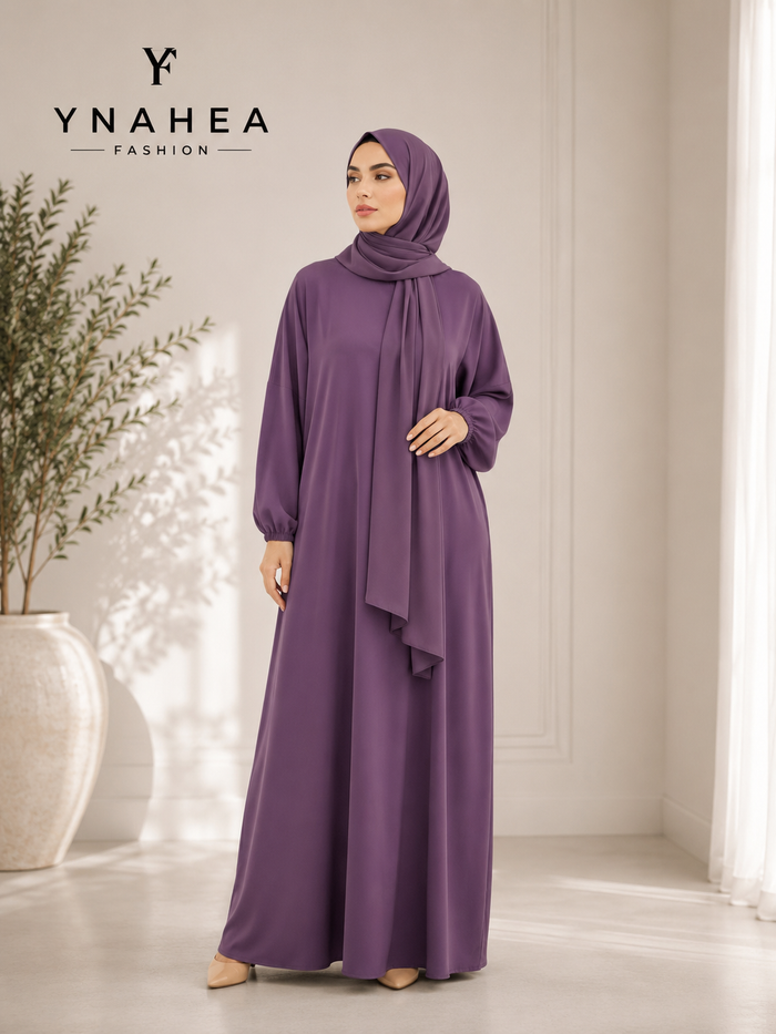 Solid Color Hooded Robe Dress for Muslim Women
