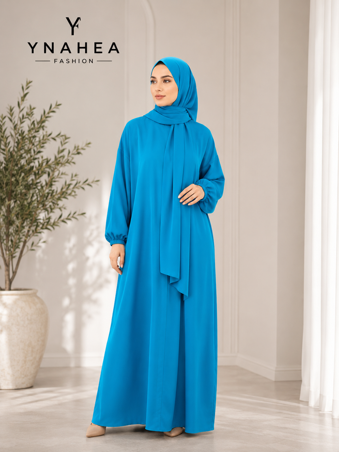Solid Color Hooded Robe Dress for Muslim Women