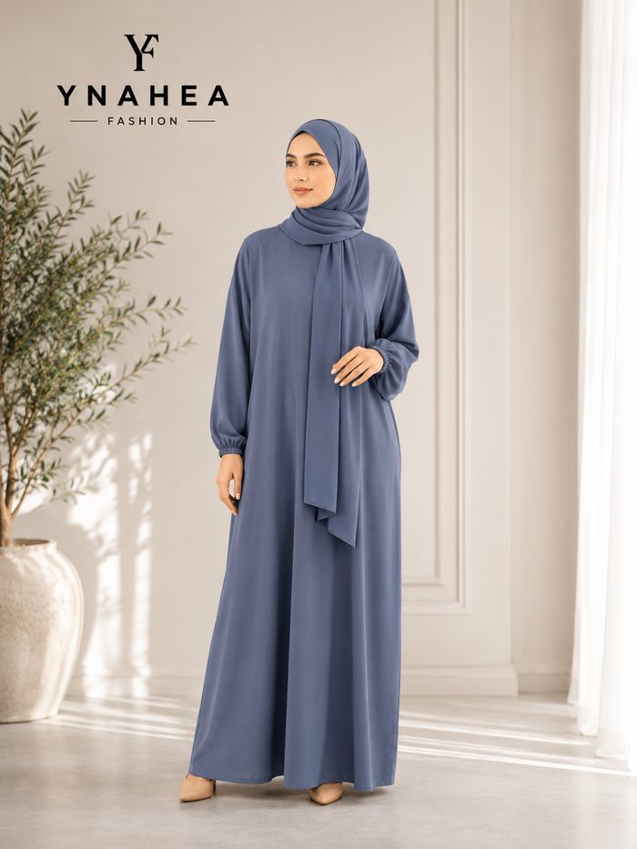 Solid Color Hooded Robe Dress for Muslim Women