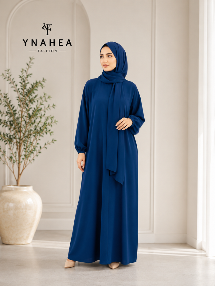 Solid Color Hooded Robe Dress for Muslim Women