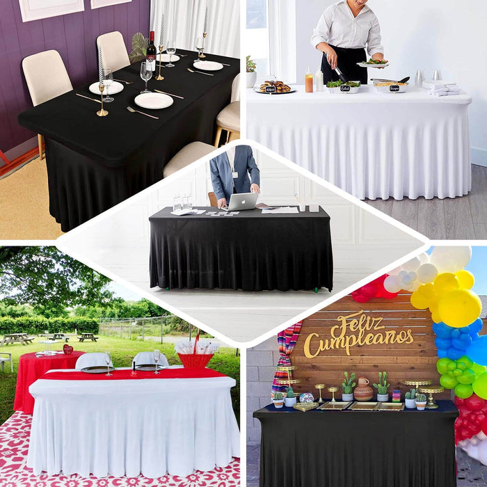 Versatile table covers in various colors for events and celebrations.
