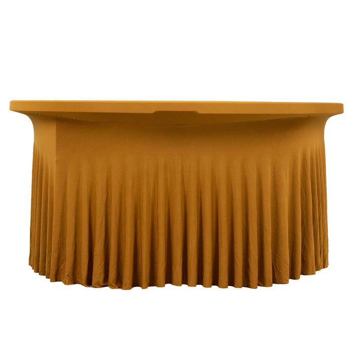 Gold table skirt with pleated design for events and gatherings #whtbkgd