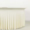 White pleated table skirt for events and gatherings