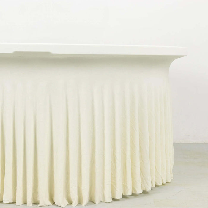 White pleated table skirt for events and gatherings