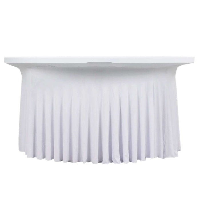 White table skirt with pleats for events and decorations #whtbkgd