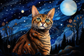 Stargazing Bengal Kitty  Paint by Numbers Kit