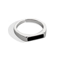 Sterling Silver Black Ring with Cool Wind Design