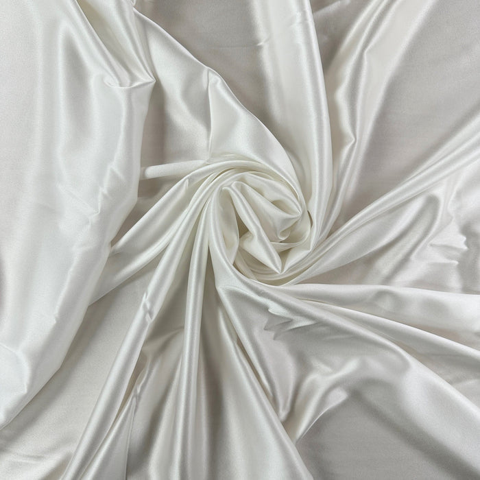 Stretch Mulberry Silk Charmeuse - Ivory - 19mm - Extra Wide 55"