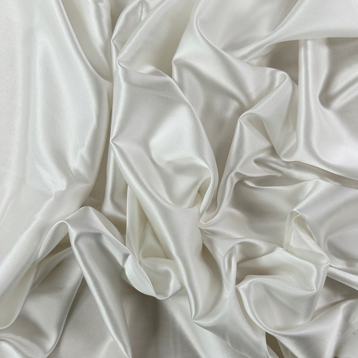 Stretch Mulberry Silk Charmeuse - Ivory - 19mm - Extra Wide 55"