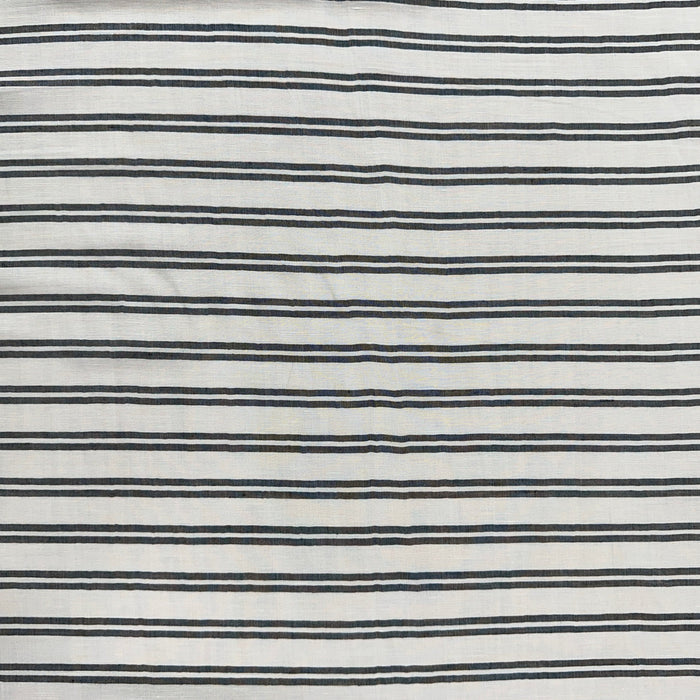 Stripes - White & Black  - Yarn Dyed Linen Blend