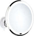 Suction-Cup LED Makeup Mirror in Black or Chrome - Beslagsboden