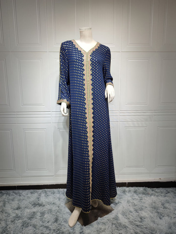 Summer Bronzing Dubai Gown for Muslim Women