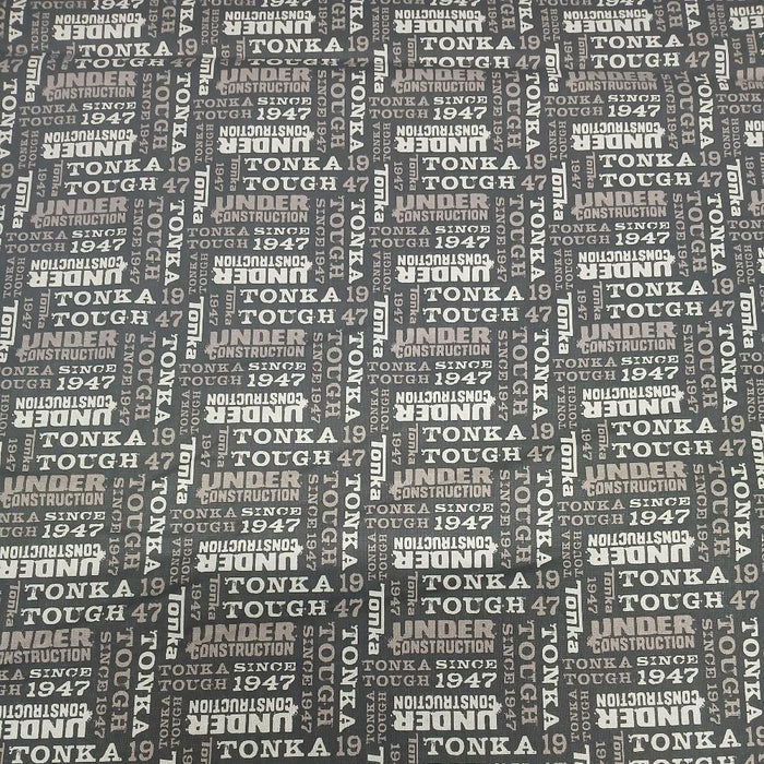 Tonka- Under Construction Black Cotton Fabric