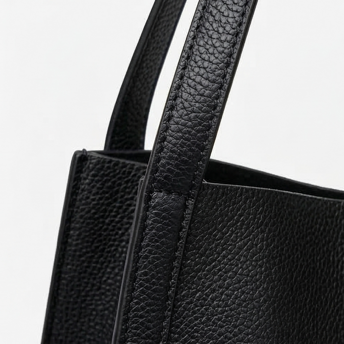 Tessara - Structured Pebbled Leather Tote Bag