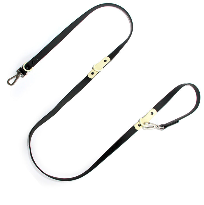The Fritz Leash -  White Sand Black Tie