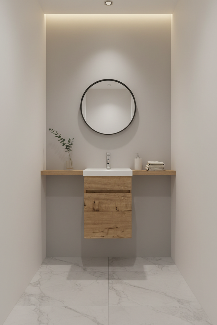 Vanity - Heron Series Plywood in Wooden Color - 100% Water Proof