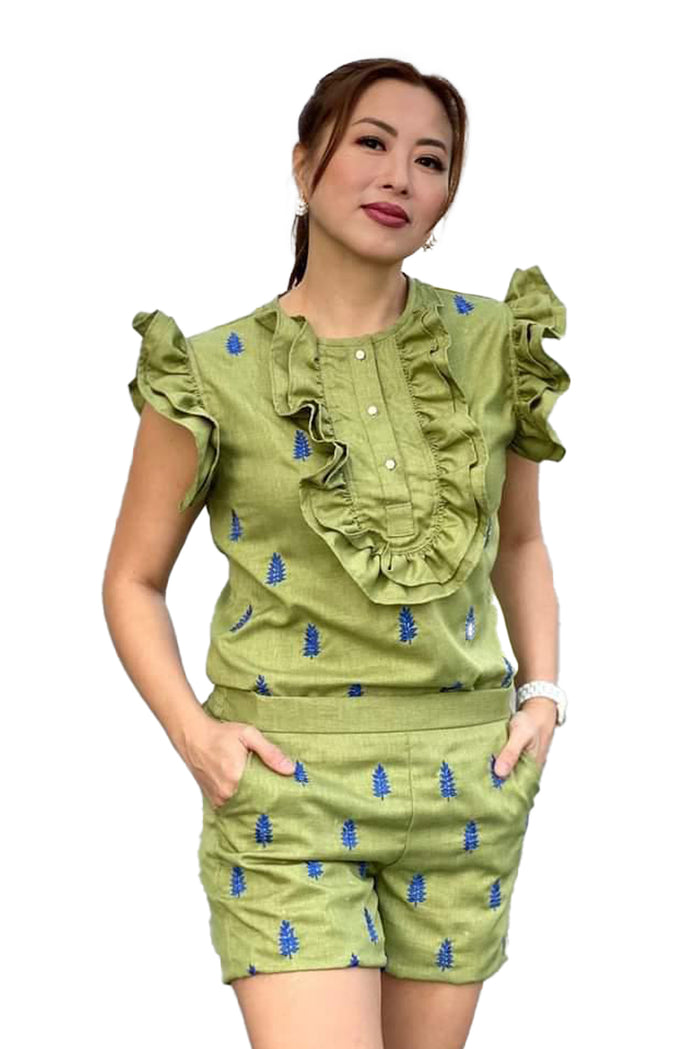 BARONG WAREHOUSE - BARONG WAREHOUSE - VAT02 - Anthologie - Green Ruffled Terno