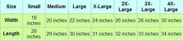 Hacker Golf Jersey Size Chart