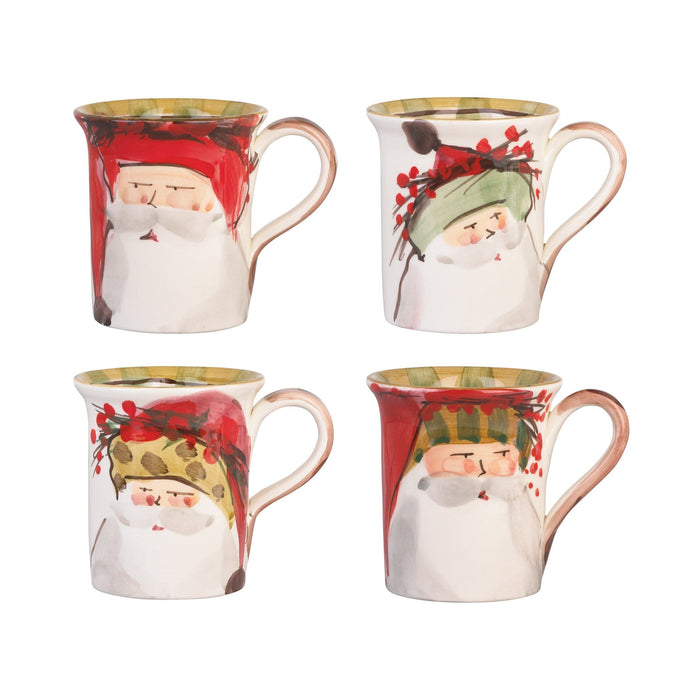 Vietri Old St. Nick Assorted Mugs - Set of 4 Dinnerware Vietri