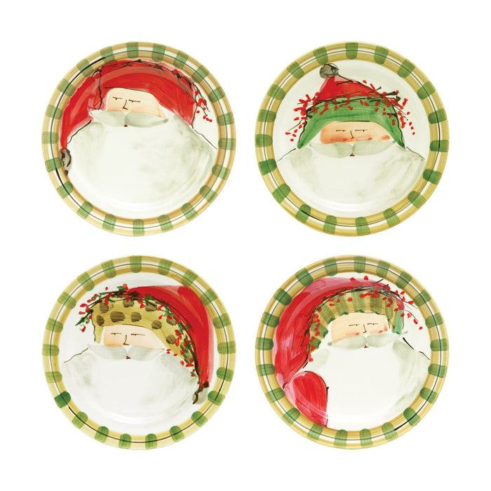 Vietri Old St. Nick Assorted Round Salad Plates - Set of 4 Dinnerware Vietri