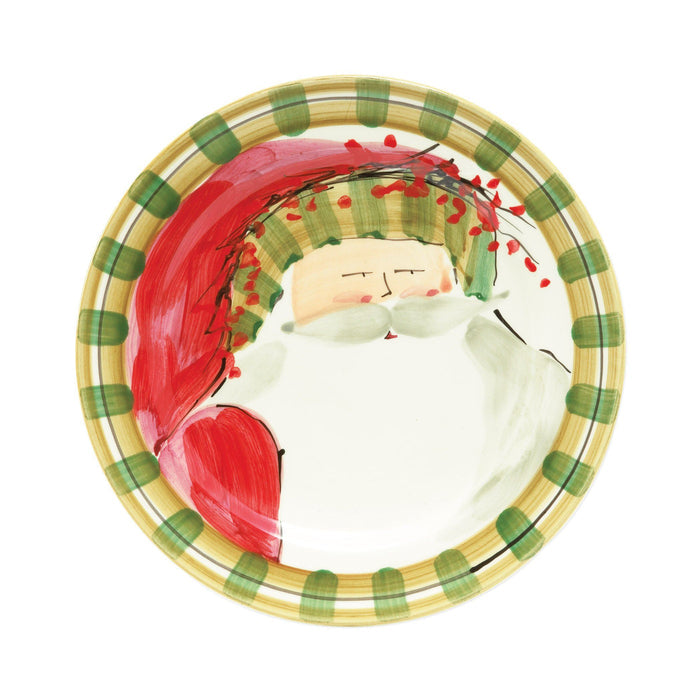 Vietri Old St. Nick Dinner Plate - Striped Hat Dinnerware Vietri