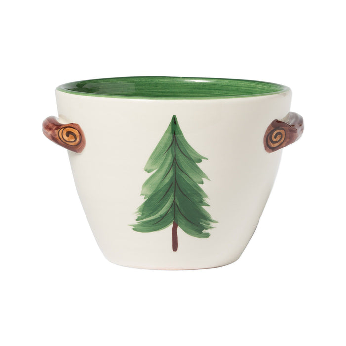 Vietri Old St. Nick Handled Deep Serving Bowl w/ Popcorn Dinnerware Vietri