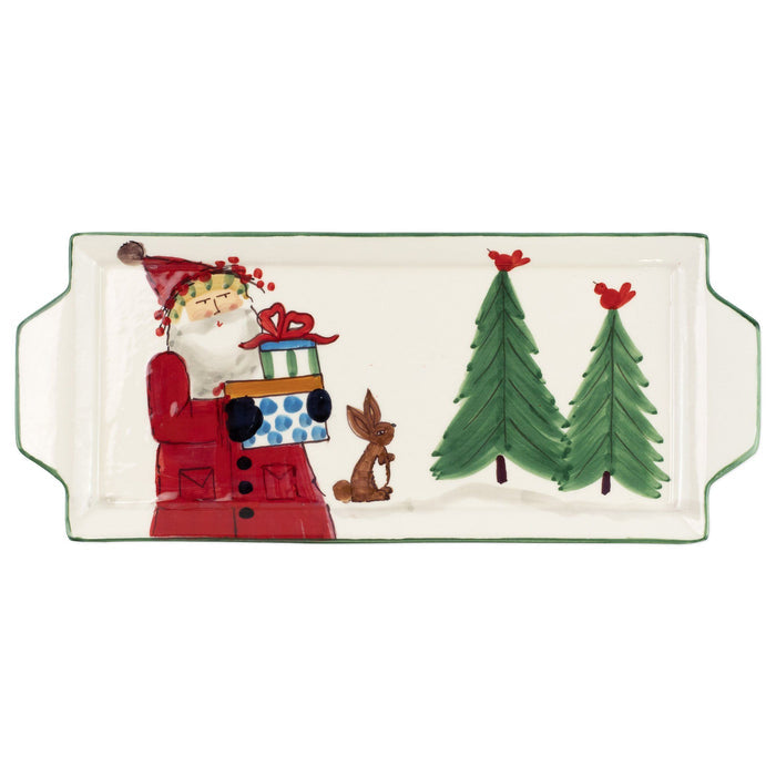 Vietri Old St. Nick Handled Rectangular Platter Dinnerware Vietri