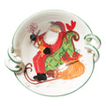 Vietri Old St. Nick Handled Scallop Bowl w/ Sleigh Dinnerware Vietri