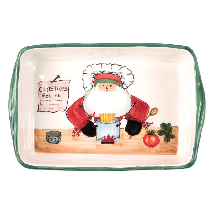 Vietri Old St. Nick Rectangular Baker w/ Chef Dinnerware Vietri