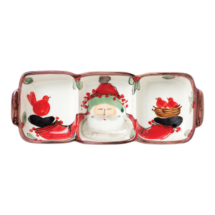 Vietri Old St. Nick Three-Part Server Dinnerware Vietri