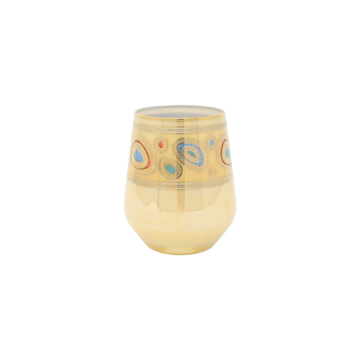 Vietri Regalia Cream Stemless Wine Glass Dinnerware Vietri