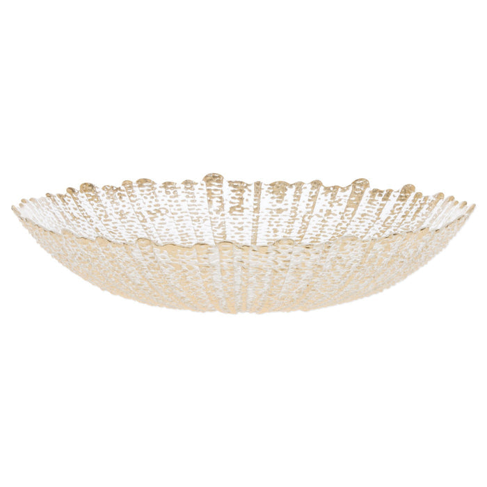 Vietri Rufolo Glass Gold Large Serving Bowl Dinnerware Vietri