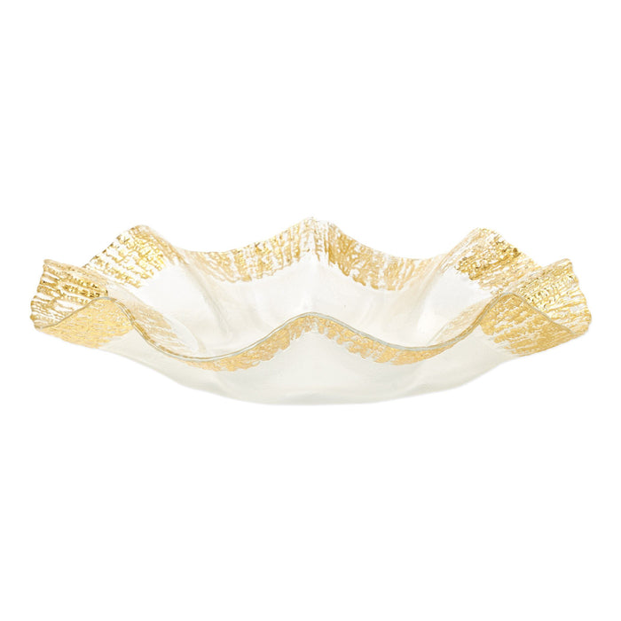 Vietri Rufolo Glass Gold Platter Dinnerware Vietri