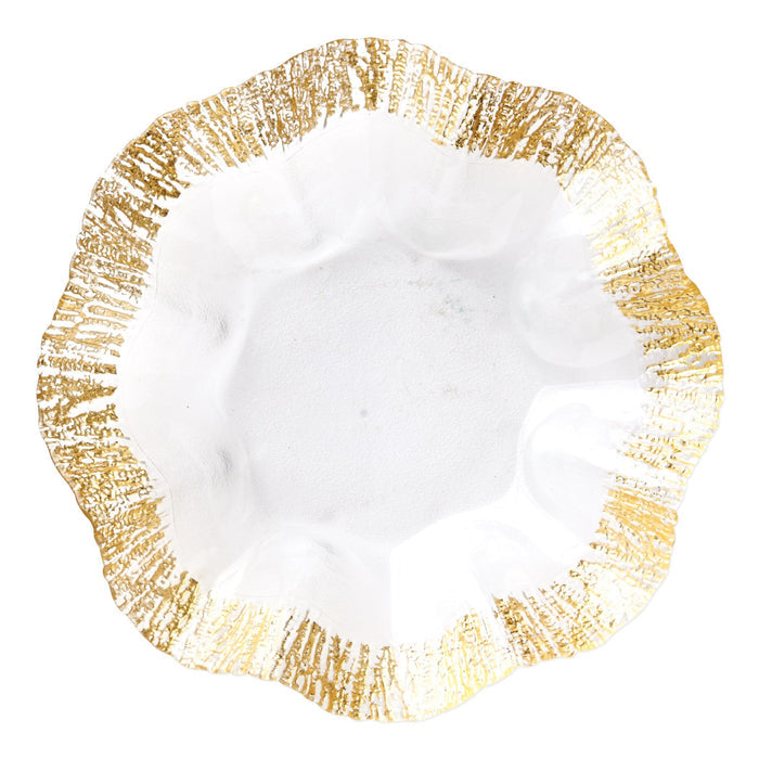 Vietri Rufolo Glass Gold Platter Dinnerware Vietri