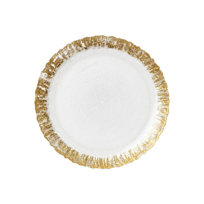 Vietri Rufolo Glass Gold Salad Plate Dinnerware Vietri
