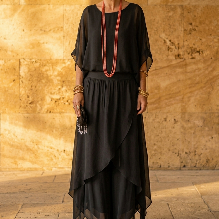 Vivara – Flowy Chiffon Two Piece Set