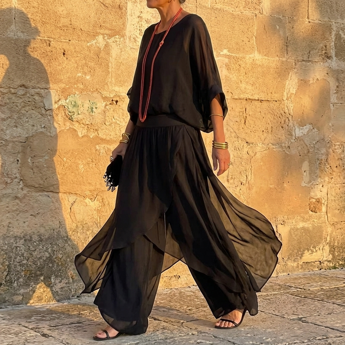 Vivara – Flowy Chiffon Two Piece Set