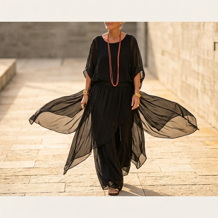 Vivara – Flowy Chiffon Two Piece Set