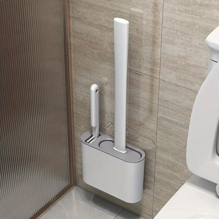 Wall-mounted Toilet Brush Set for Corner Cleaning
