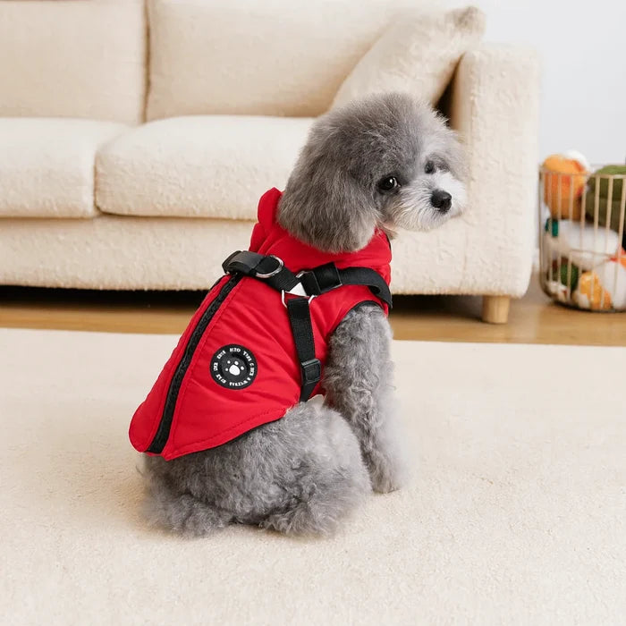Waterproof Adjustable Dogs Down Clothes Warm Windproof Dog Coat with Harness Soft Dog Jacket for Dogs Cats Happy Tails Pet Shop Store