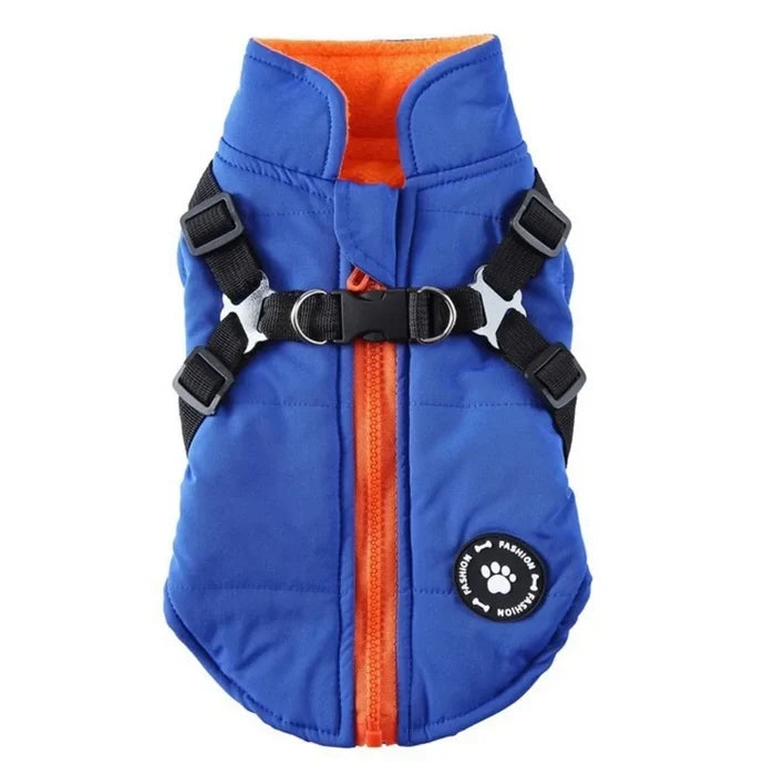 Waterproof Adjustable Dogs Down Clothes Warm Windproof Dog Coat with Harness Soft Dog Jacket for Dogs Cats Happy Tails Pet Shop Store