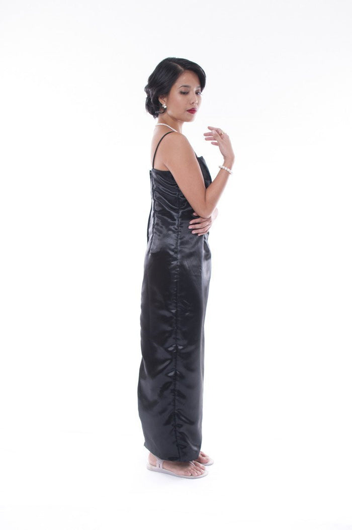 BARONG WAREHOUSE - WD19 - Satin Fitting Gown Black