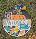 Welcome Fall Pumpkin Leaves