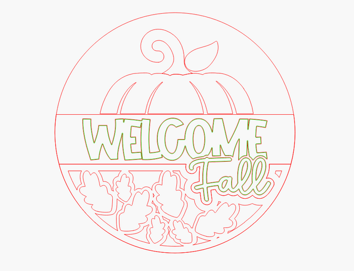 Welcome Fall Pumpkin Leaves