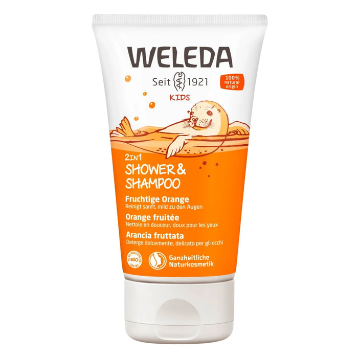 Weleda KIDS 2in1 Shower & Shampoo Fruity Orange (150ml) - Formuland