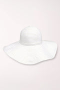 White Floppy Stitched Ribbon Sun Hat