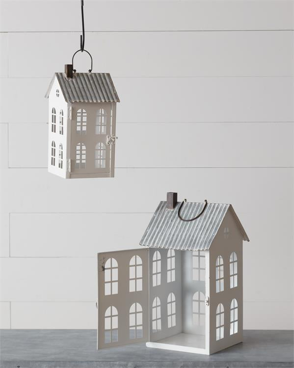 White Tin Houses with Corrugated Metal Roof