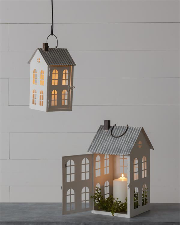 White Tin Houses with Corrugated Metal Roof